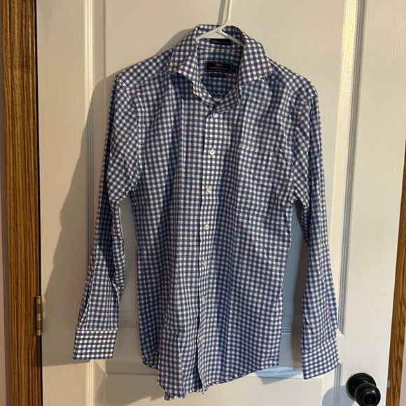 Vineyard Vines Bluff Gingham Performance Cooper Shirt size XS - Picture 2 of 5